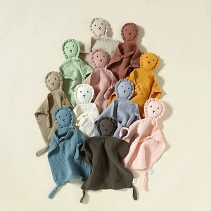 <span class=keywords><strong>Doudou</strong></span> Bébé en Coton, Jouet de Sommeil Apaisant, Serviette Couverture Poupée d'Endormissement, Motif <span class=keywords><strong>Lion</strong></span> de Dessin Animé - Product Image 1