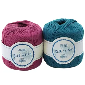 shanghai hand crochet spun seide garn mill smb popular wholesale silk hand knitting yarn