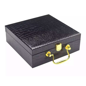 High-end luxury PU crocodile belt gift box luxury packaging leather box accept custom inner bracket