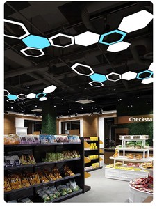 DIY Deformable Linear Hexagonal LED <strong>Light</strong> 8Feet X16Feet Hanging <strong>Hex</strong> Detailing Garage Gym Modular Ceiling Cold White IP65 - Product Image 6