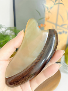 Yangjiao Gua Sha Board Facial Eye Massage Tablero de sándalo púrpura con Bian Stone Rod para estirar y exfoliar - Product Image 2