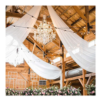Voilages blancs en mousseline ignifuges pour décoration de mariage, tentes à baldaquin et draperies de plafond