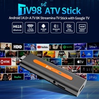 Appareil de streaming 8K, clé IPTV, lecteur multimédia OTT Internet, puissant WiFi double 5G, USB intelligent, Google Android 14 Premium, Fire TV Stick