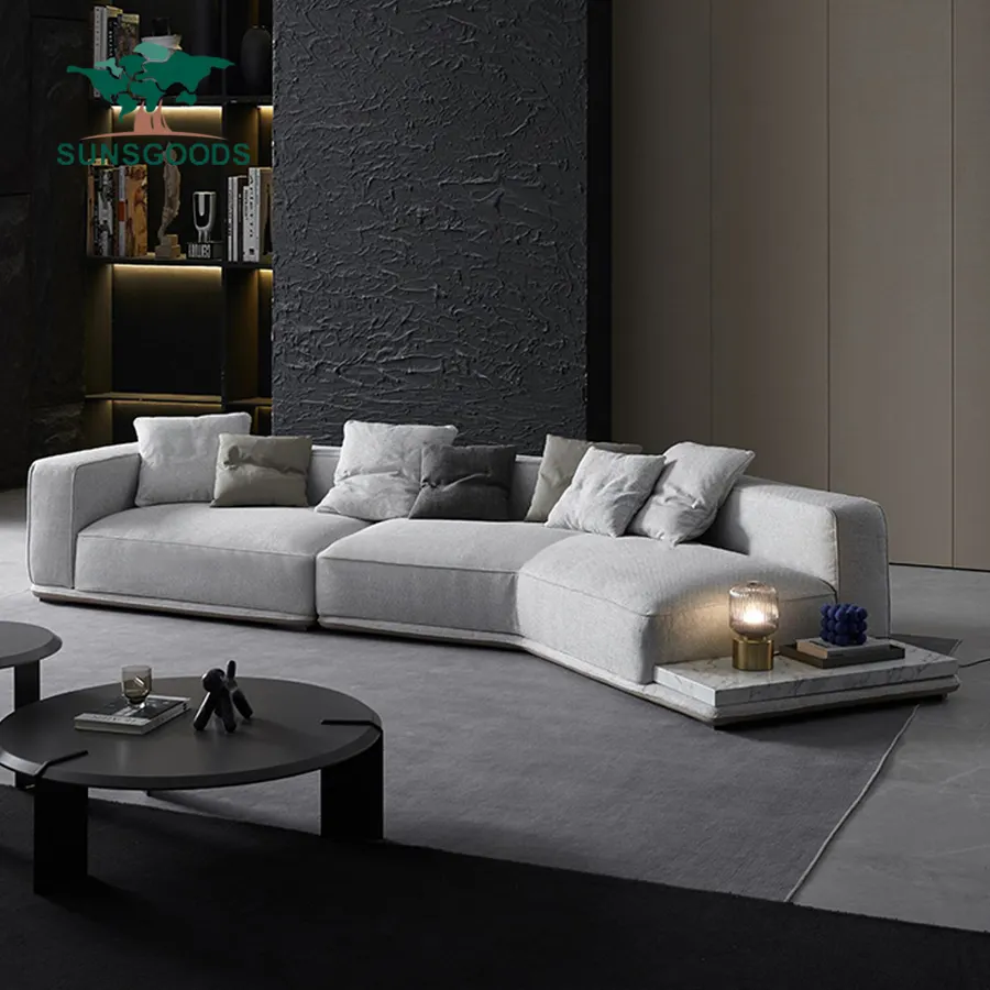 Sofá de canto moderno para sala de estar, conjunto de móveis em tecido de estilo europeu, sofá lounge de alta qualidade
