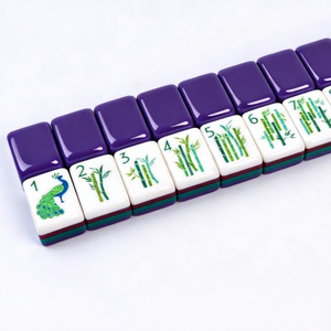 <span class=keywords><strong>Mahjong</strong></span> miniature violet à quatre couches en acrylique à motif bambou pour divertissement à domicile - Product Image 4