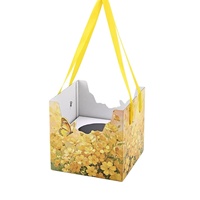 Decoratieve creatieve milieuvriendelijke biologisch afbreekbare laminaat cadeaudoos met handvat van gerecycleerde materialen, 2 mm dik, voor bloemen, fruit en durian.