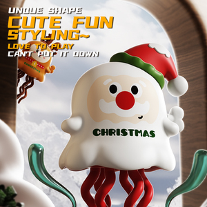 Peluche poulpe marcheur de Noël, jouet en peluche mignon, cadeau de Noël avec Père Noël et rennes - Product Image 3