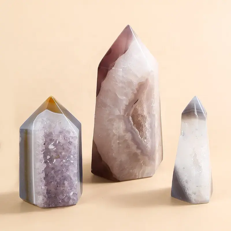 Bán buôn chữa bệnh tinh thể chữa bệnh đá tinh thể tự nhiên tháp druzy Agate tháp cho lưu niệm