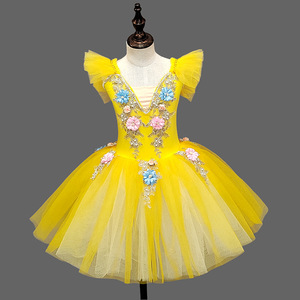 Maillot de Ballet para Niñas, Diseño Floral Lago de los Cisnes, Disfraz de Bailarina con Tutú de Tul, Vestido de Baile para Fiesta de <span class=keywords><strong>Navidad</strong></span> - Product Image 4