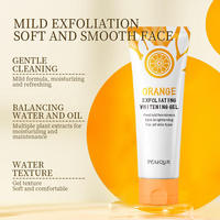 Gel Nettoyant Visage à l'Enzyme d'Orange POUQUR, Gel Exfoliant Éclaircissant à la Vitamine C, Nettoyage en Profondeur des Peaux Mortes et des Points Noirs