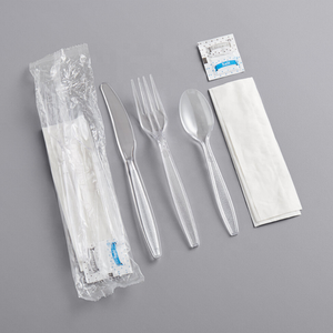 Muỗng Nĩa Nhựa Trong Suốt Chịu Lực Cao Combo Khăn Ăn Dùng Một Lần Nĩa Đóng Gói Phục Vụ Ăn Uống - Product Image 2