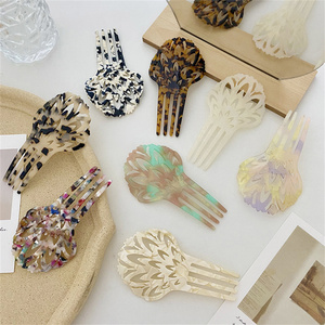 Peines para el Cabello Vintage, Accesorios para el Cabello de Acetato Colorido, Imitación de Caparazón de Tortuga, Pinzas para el Cabello para Mujer, Tocados para Bailarinas de Flamenco - Product Image 1