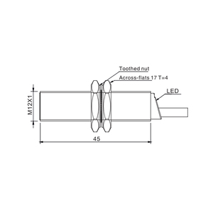 Capteur inductif haute température 248°F 120°C, interrupteur de proximité TGN12-04PO, capteur inductif haute température TGN12- - Product Image 3