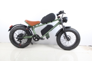 Vélo Électrique Rétro Vert Armée 2026 avec Cadre Intégré, Pneus <span class=keywords><strong>Fat</strong></span> 20x4.0, Moteur Brushless 500W, Suspension Arrière au Lithium 7 Vitesses - Product Image 2
