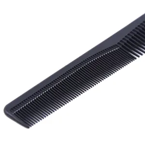Peigne de salon noir en plastique à dents fines et larges peigne de barbier à cheveux coupe/style/peigne de coiffure - Product Image 3