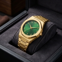 Montre-bracelet à quartz pour homme OEM Fashion, boîtier en acier inoxydable noir mat, cadran avec chiffres arabes, mouvement à quartz Citizen.