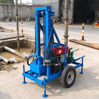 Petite plateforme de forage de puits d'eau sur remorque, 150 m, diesel, pour le forage de puits d'eau agricoles