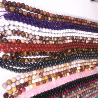 Vente en gros de perles rondes en pierre naturelle de 4/6/8/10/12 mm, apatite, œil de tigre, agate, améthyste, tous types de perles pour la fabrication de bijoux