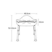 Chaise de bain moderne pour personnes âgées, chaise de douche pour seniors, dossier mobile, alliage d'aluminium, capacité de 150 kg, tabouret de bain