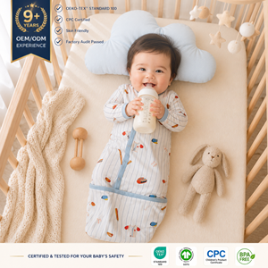 Combinaison pour bébé en coton biologique 100% avec logo personnalisé d'usine OEM, pyjama pour nouveau-né pour marques privées - Product Image 2