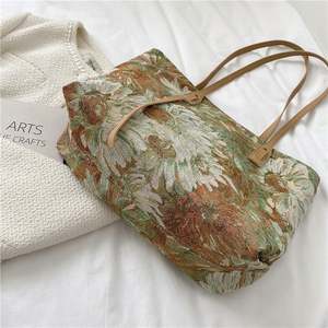 Bolsa de Compras Grande de Hombro THK, Bolso de Mano de Lona de Algodón con Estampado Floral para Mujer, de Lujo - Product Image 6