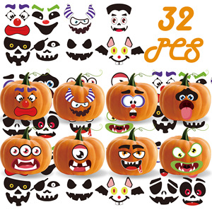Autocollants d'Halloween CM 22050.2million, autocollants à expressions de citrouilles, autocollants DIY, autocollants autocollants, autocollants de dessins animés DIY - Product Image 1