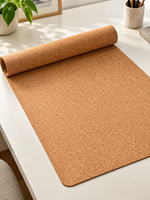 Tapis de bureau en liège souple, surface lisse, tapis de bureau antidérapant, tapis naturel pour ordinateur portable, pour écrire, dessiner, bureau à domicile