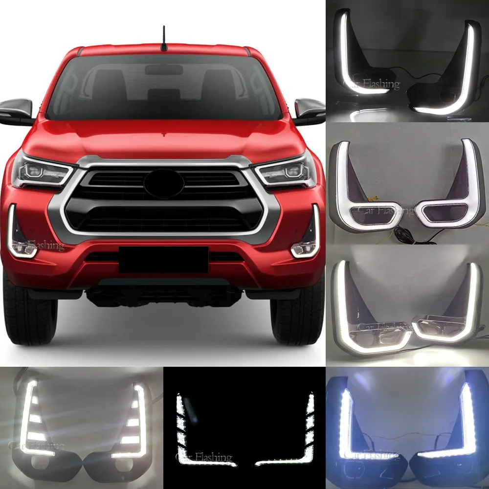 Auto LED Tagfahrlicht mit Blinker DRL Tageslicht Nebels chein werfer Für Toyota Hilux Revo 2020 2021 2022
