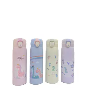 Creative Kids Thermal Flasks Double Wall Stainless Steel Water Bottle with Sticker Hiking Bottle for Kids with Custom Design