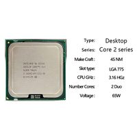 Prosesor CPU Intel Core 2 Duo E8500 3.2GHz 6MB 755-Pin 20, Desktop Bekas, LGA 775