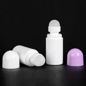 Hot Selling 60ml PP Round Plastic Deodorant Bottles Cylinder Cosmetic Container Perfume Roll On Bottle Body Fragrance Bottles