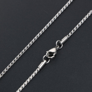 <b>Titanium</b> Steel Braided <b>Chain</b> Necklace 1.8mm Width 45cm Length Simple Geometric Design Gift For Men Women - Product Image 2