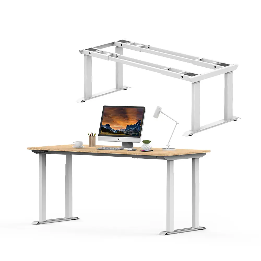 4 Leg Extra Large Table 4-Leg Dual Motor Holds Electric Stand Up Desk Frame Electric For Height Adjustable Workstation