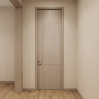 Panneau de porte en MDF mélaminé 3D effet bois, résistant à l'humidité, pré-fini, personnalisé, pour chambre moderne, appartement, hôtel