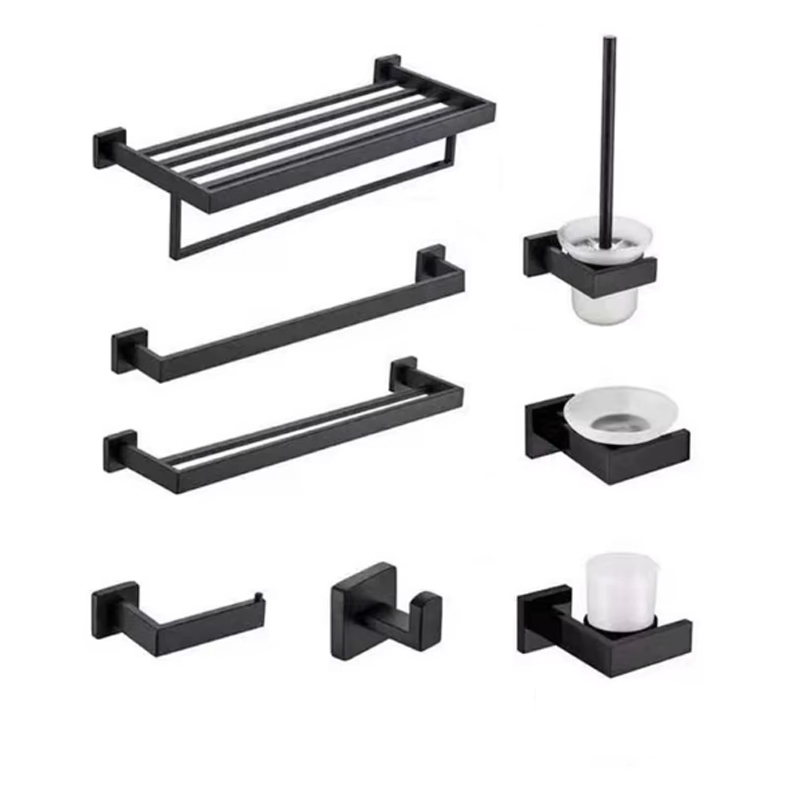 6 Piece Polished Stainless Steel Bathroom