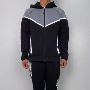 <span class=keywords><strong>Tuta</strong></span> Sportiva Invernale da <span class=keywords><strong>Uomo</strong></span> Leggera 100% <span class=keywords><strong>Cotone</strong></span>, Set 2 Pezzi con Giacca con Zip e Cappuccio e Pantaloni da Allenamento per Corsa, Palestra e Attività all'Aperto - Product Image 6