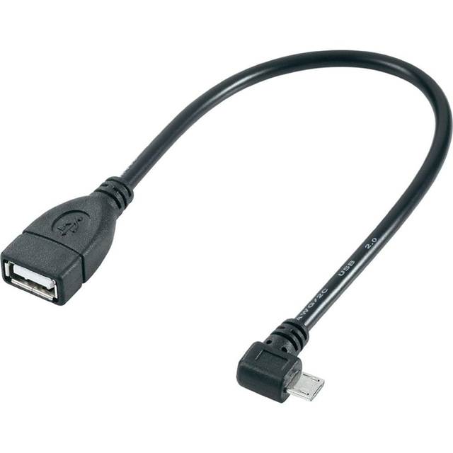 Right-Angle Micro USB B V8 5Pin OTG Adapter Cable with Pure Copper Conductors PVC Jacket 2A Fast Charging Male to Female USB 2.0