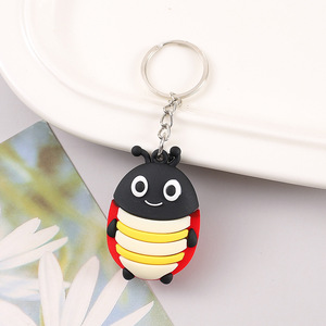 Porte-clés en PVC souple 3D en forme d'insecte animal, libellule, abeille, chenille mignonne, reptile, pendentif, cadeau pour femme, porte-clés - Product Image 6