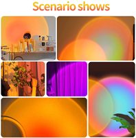 Lampe de projection de coucher de soleil LED intelligente RGB 16 couleurs avec application et télécommande USB Rotation à 360 degrés Lampe de soleil Photographie