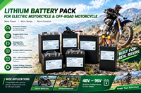 Paket Baterai Kustom 52V 24Ah 180A 14S6P Arus Tinggi untuk Sepeda Motor Trail Listrik Eksplorasi Gunung Jarak Jauh