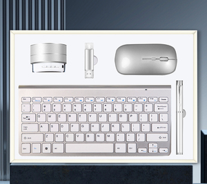 Set Completo di Tastiera e Mouse Wireless Slim <span class=keywords><strong>Zheng</strong></span> <span class=keywords><strong>Yang</strong></span> ZY3060 con Logo Personalizzato, Set 5 in 1 in Confezione Regalo per Gaming, Ufficio e Business - Product Image 1