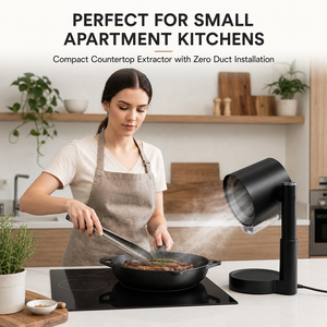 Hotte aspirante électrique portable pour cuisine de camping-car/VR, mini <span class=keywords><strong>extracteur</strong></span> de fumée sans conduit, 3 vitesses, installation facile - Product Image 6