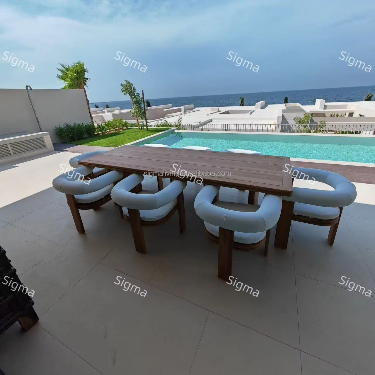 Wooden Dining Chair Outdoor Table Set Luxury Outdoor Teak Custom Size Wood Color Patio Furniture Dining Tables