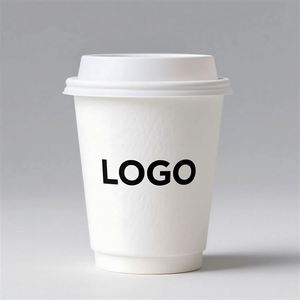 12oz Custom <b>Double</b> <b>Wall</b> Insulated Biodegradable Disposable Kraft Paper <b>Cup</b> Eco-Friendly <b>Coffee</b> <b>Cups</b> to Go with Sip Lid Cover - Product Image 5