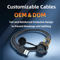 Conector de Cable de Nylon con Cubierta, Montaje en Panel, Puerto USB Hembra, Impermeable IP67