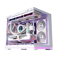 Boîtier d'ordinateur AOJIE, châssis PC, boîtier CPU, panneau frontal, boîtier de jeu pour PC, OEM ODM, Micro ATX ITX MATX, avec ventilateurs ARGB