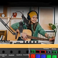 Microphone à condensateur professionnel F998 jeu de cartes son casque filaire en plastique ABS/Audio 2 M micro organismes autochtones