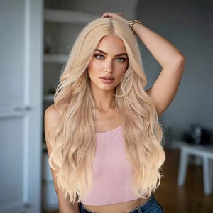 Pelucas de encaje <span class=keywords><strong>frontal</strong></span> sintético para mujer, peluca rizada de cuerpo largo, pelucas de Cosplay resistentes al calor resaltadas - Product Image 1
