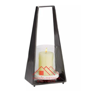 Centro de mesa Portavelas dorado único Precio al por mayor Portavelas dorado con votivo de vidrio para boda - Product Image 4