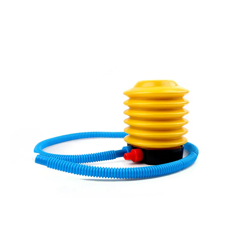 Bomba de ar amarela inflável portátil, fácil de inflar, para colchão e piscina inflável